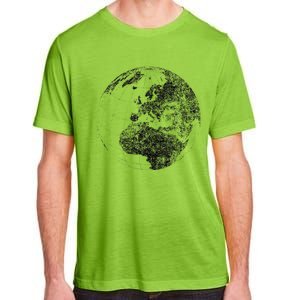 Distressed Globe, Grunge Effect World Earth Adult ChromaSoft Performance T-Shirt