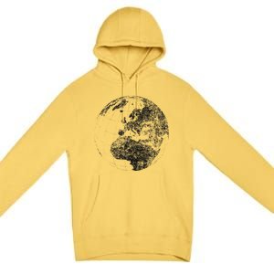 Distressed Globe, Grunge Effect World Earth Premium Pullover Hoodie