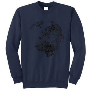 Distressed Globe, Grunge Effect World Earth Sweatshirt