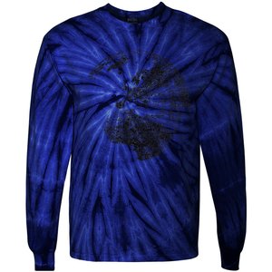 Distressed Globe, Grunge Effect World Earth Tie-Dye Long Sleeve Shirt