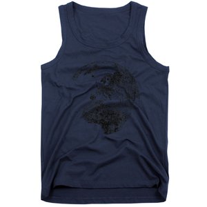 Distressed Globe, Grunge Effect World Earth Tank Top