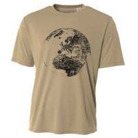 Distressed Globe, Grunge Effect World Earth Cooling Performance Crew T-Shirt