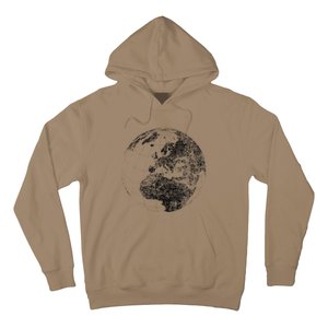 Distressed Globe, Grunge Effect World Earth Hoodie