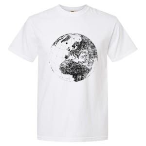 Distressed Globe, Grunge Effect World Earth Garment-Dyed Heavyweight T-Shirt