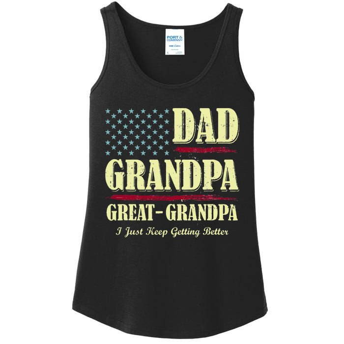 Dad Grandpa Great Grandpa I Just Keep Getting Better Vintage Ladies Essential Tank