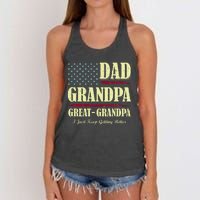 Dad Grandpa Great Grandpa I Just Keep Getting Better Vintage Women's Knotted Racerback Tank