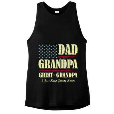 Dad Grandpa Great Grandpa I Just Keep Getting Better Vintage Gift Ladies PosiCharge Tri-Blend Wicking Tank