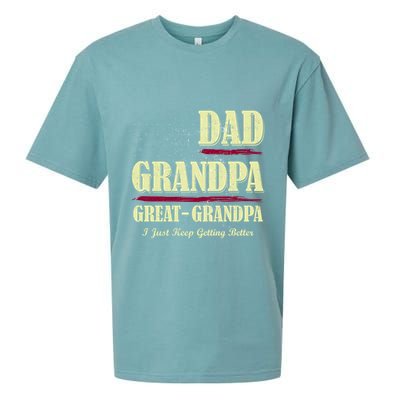 Dad Grandpa Great Grandpa I Just Keep Getting Better Vintage Gift Sueded Cloud Jersey T-Shirt