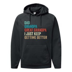 Dad Grandpa Great Grandpa Fathers Day Gift from Grand Performance Fleece Hoodie