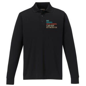 Dad Grandpa Great Grandpa Fathers Day Gift from Grand Performance Long Sleeve Polo