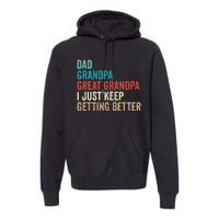 Dad Grandpa Great Grandpa Fathers Day Gift from Grand Premium Hoodie