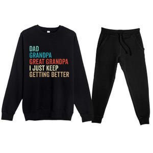 Dad Grandpa Great Grandpa Fathers Day Gift from Grand Premium Crewneck Sweatsuit Set