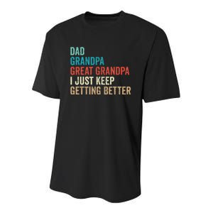 Dad Grandpa Great Grandpa Fathers Day Gift from Grand Youth Performance Sprint T-Shirt