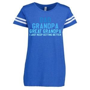 Dad Grandpa Great Grandpa I Just Keep Getting Better Cool Gift Enza Ladies Jersey Football T-Shirt