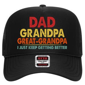 Dad Grandpa Great Grandpa From Grand High Crown Mesh Back Trucker Hat