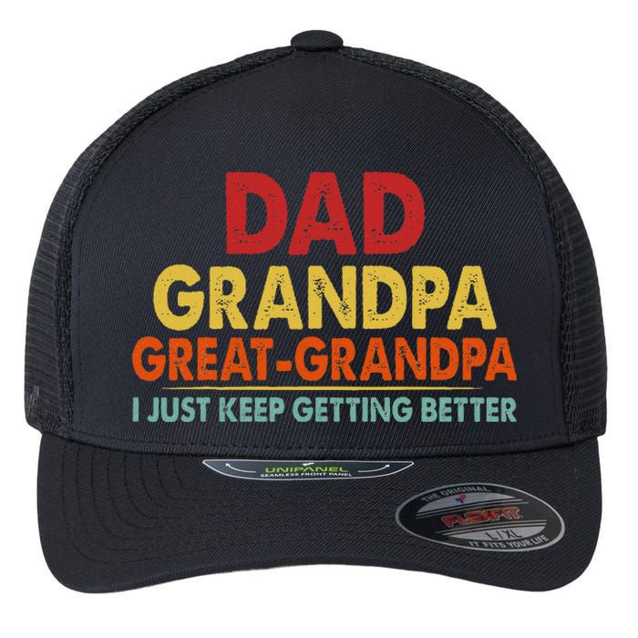 Dad Grandpa Great Grandpa From Grand Flexfit Unipanel Trucker Cap