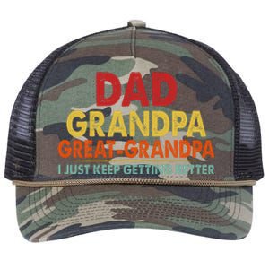 Dad Grandpa Great Grandpa From Grand Retro Rope Trucker Hat Cap