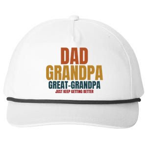 Dad Grandpa Great Grandpa Just Keep Getting Better Snapback Five-Panel Rope Hat