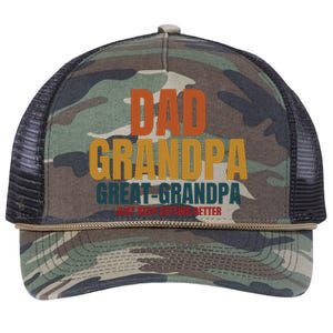 Dad Grandpa Great Grandpa Just Keep Getting Better Retro Rope Trucker Hat Cap