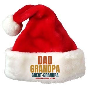 Dad Grandpa Great Grandpa Just Keep Getting Better Premium Christmas Santa Hat