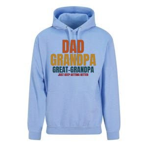 Dad Grandpa Great Grandpa Just Keep Getting Better Unisex Surf Hoodie