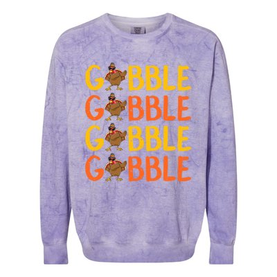 Dabbing Gobble Gobble Turkey Thanksgiving Cute Gift Idea Cute Gift Colorblast Crewneck Sweatshirt