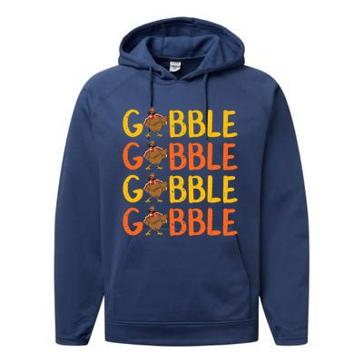 Dabbing Gobble Gobble Turkey Thanksgiving Cute Gift Idea Cute Gift Performance Fleece Hoodie