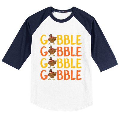 Dabbing Gobble Gobble Turkey Thanksgiving Cute Gift Idea Cute Gift Baseball Sleeve Shirt