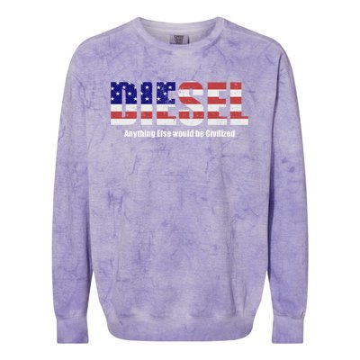 Diesel Great Gift For Mechanics Truckers Colorblast Crewneck Sweatshirt