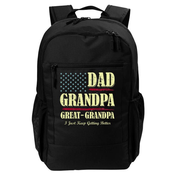 Dad Grandpa Great Grandpa I Just Keep Getting Better Vintage Daily Commute Backpack