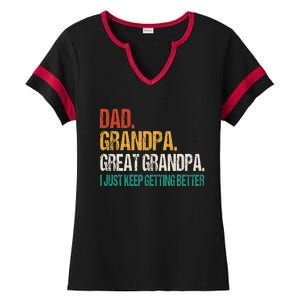 Dad Grandpa Great Grandpa Fathers Day Ladies Halftime Notch Neck Tee