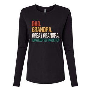 Dad Grandpa Great Grandpa Fathers Day Womens Cotton Relaxed Long Sleeve T-Shirt