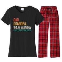 Dad Grandpa Great Grandpa Fathers Day Women's Flannel Pajama Set