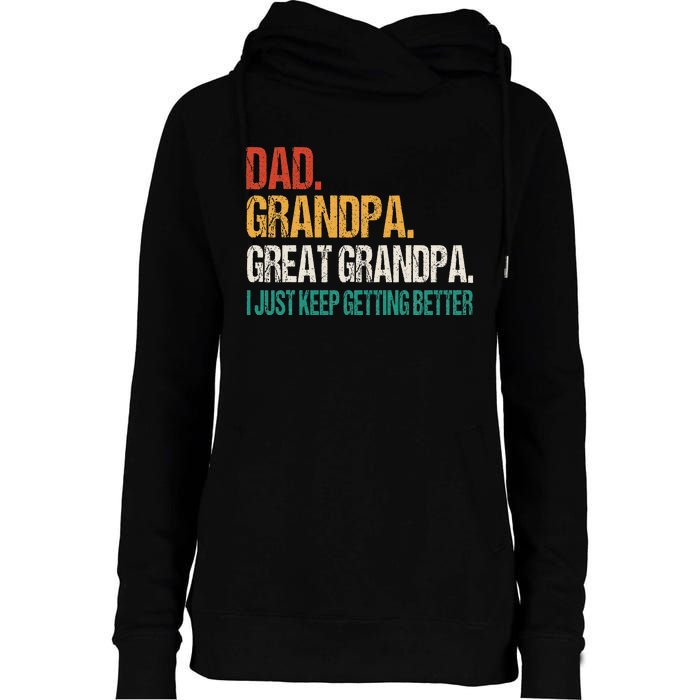 Dad Grandpa Great Grandpa Fathers Day Womens Funnel Neck Pullover Hood