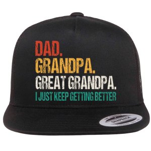 Dad Grandpa Great Grandpa Fathers Day Flat Bill Trucker Hat