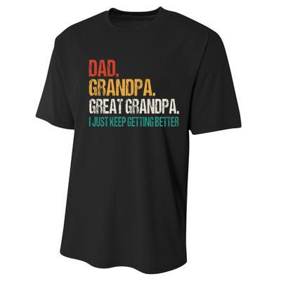 Dad Grandpa Great Grandpa Fathers Day Performance Sprint T-Shirt