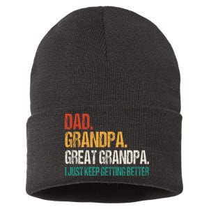 Dad Grandpa Great Grandpa Fathers Day Sustainable Knit Beanie