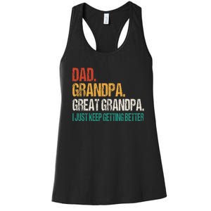 Dad Grandpa Great Grandpa Fathers Day Women's Racerback Tank