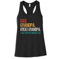 Dad Grandpa Great Grandpa Fathers Day Women's Racerback Tank