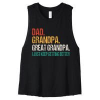 Dad Grandpa Great Grandpa Fathers Day Women's Racerback Cropped Tank