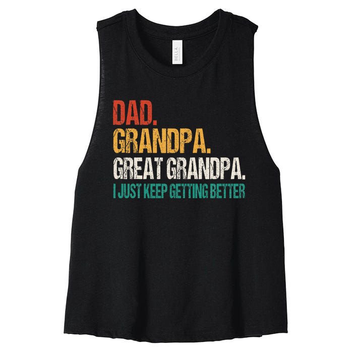 Dad Grandpa Great Grandpa Fathers Day Women's Racerback Cropped Tank