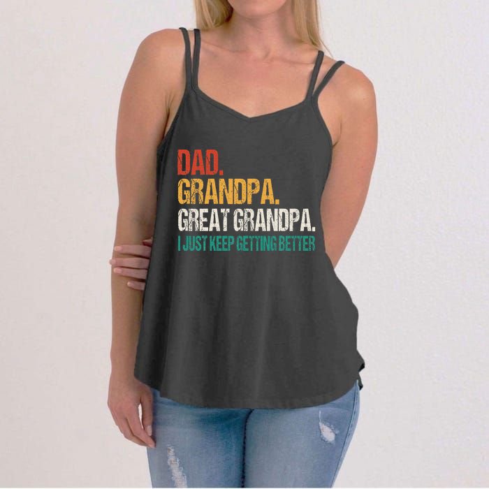 Dad Grandpa Great Grandpa Fathers Day Women's Strappy Tank