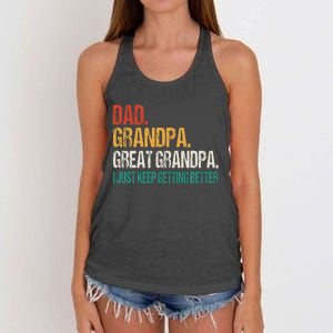 Dad Grandpa Great Grandpa Fathers Day Women's Knotted Racerback Tank