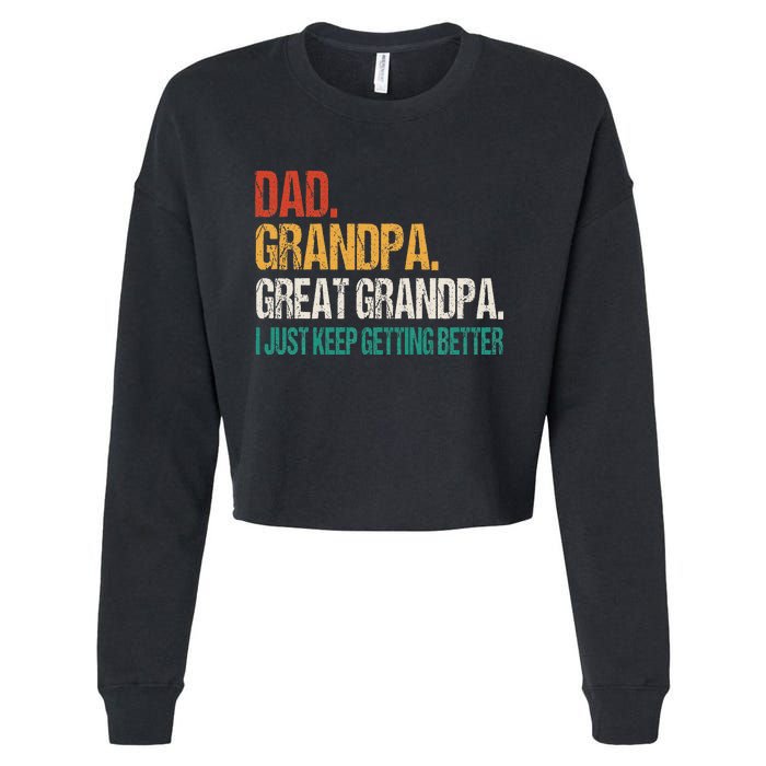 Dad Grandpa Great Grandpa Fathers Day Cropped Pullover Crew