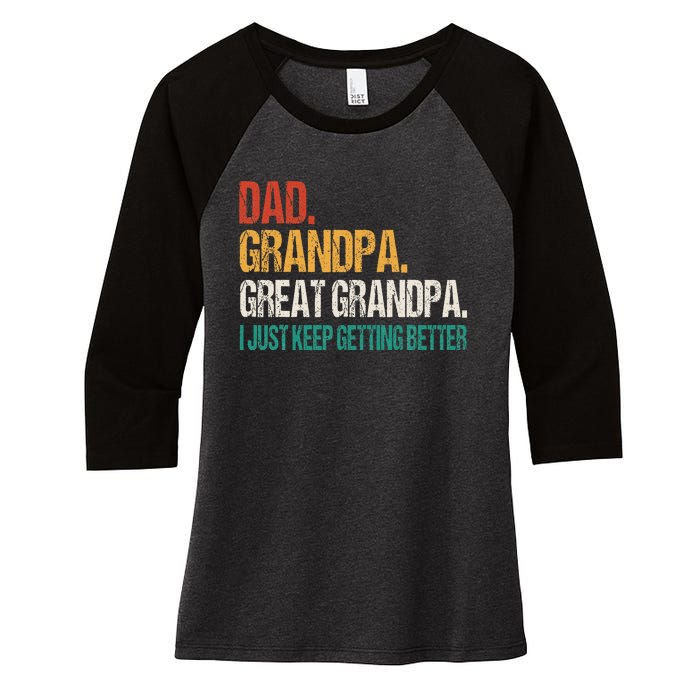 Dad Grandpa Great Grandpa Fathers Day Women's Tri-Blend 3/4-Sleeve Raglan Shirt