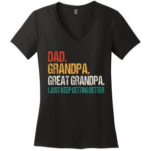 Dad Grandpa Great Grandpa Fathers Day Women's V-Neck T-Shirt