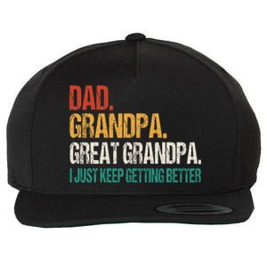 Dad Grandpa Great Grandpa Fathers Day Wool Snapback Cap