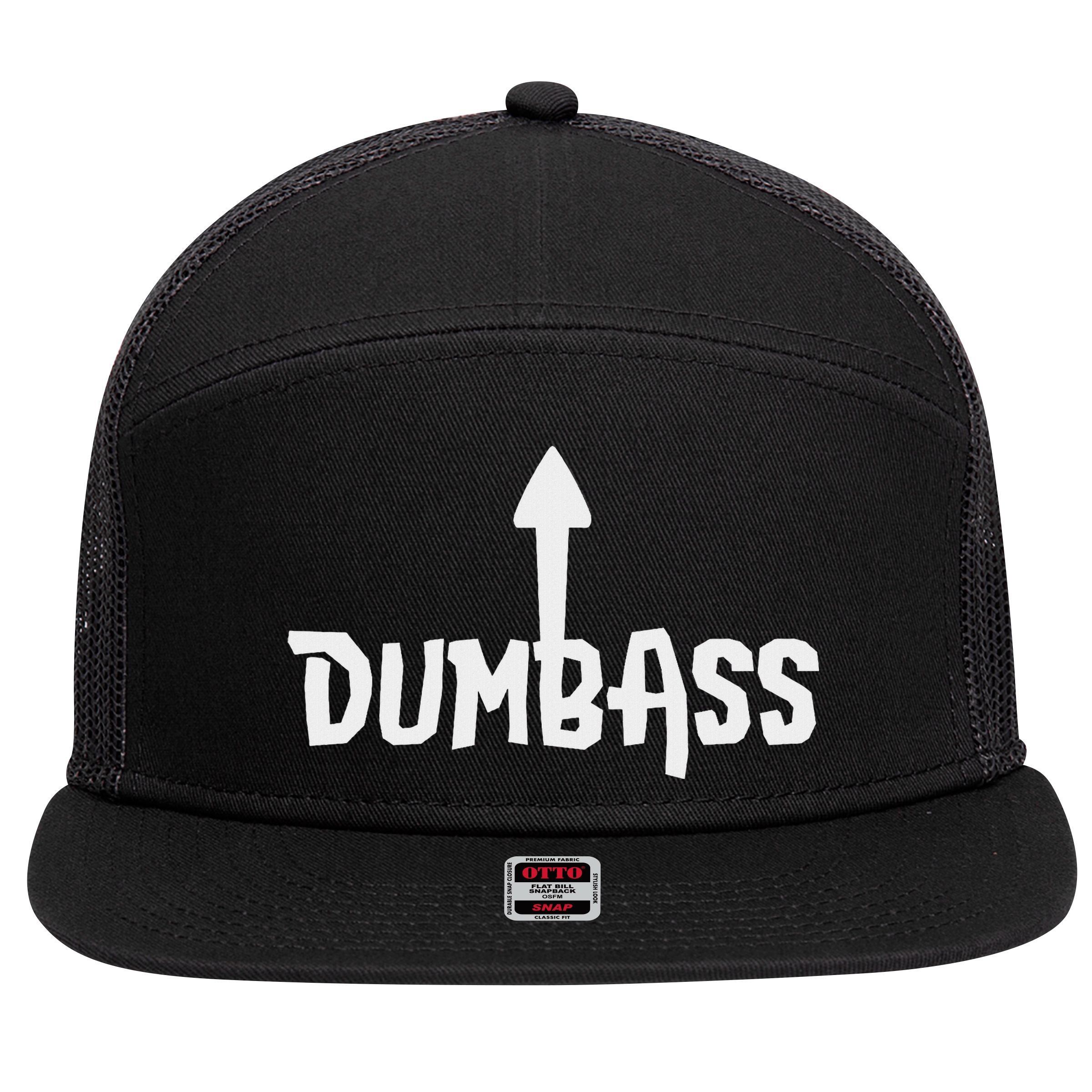 Dumbass Gag Gift Self Deprecating Dumb Ass Arrow Up 7 Panel Mesh Trucker Snapback Hat