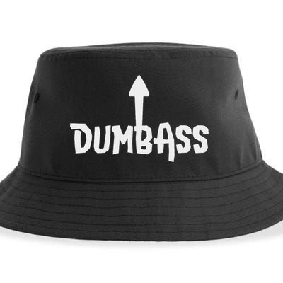 Dumbass Gag Gift Self Deprecating Dumb Ass Arrow Up Sustainable Bucket Hat