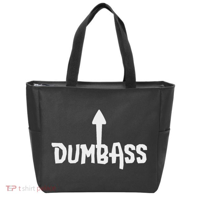 Dumbass Gag Gift Self Deprecating Dumb Ass Arrow Up Zip Tote Bag